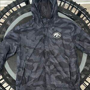 Men's Black Camo Windbreaker Jacket